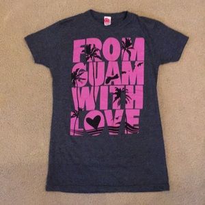 Guam souvenir tshirt - gray & pink